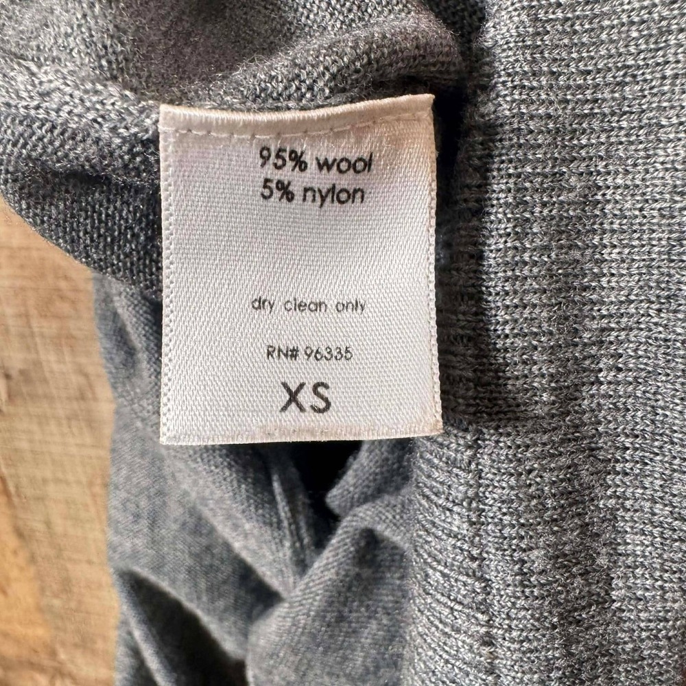 Susana Monaco Slashed Wool Long Cardigan XS Grey Minimalist Luxe Distressed - Picture 5 of 6